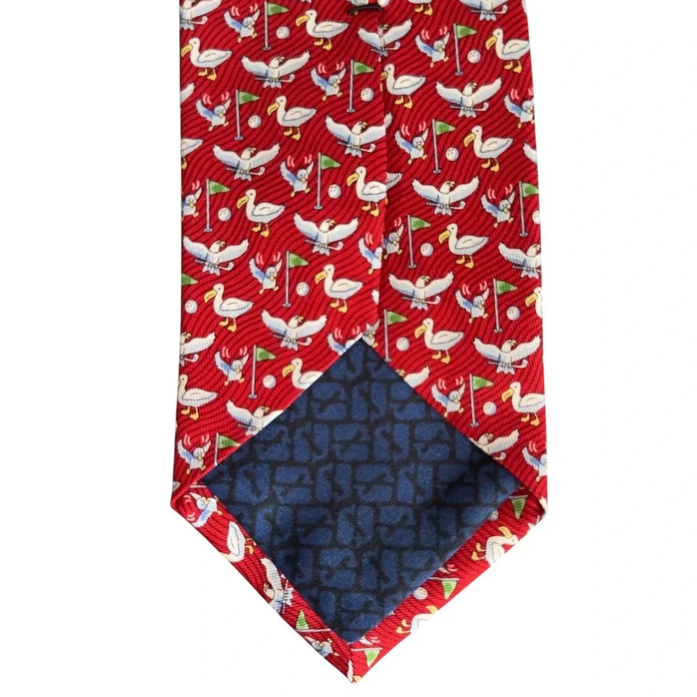 Vineyard Vines Under Par Golf Red Silk Tie
